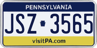 PA license plate JSZ3565