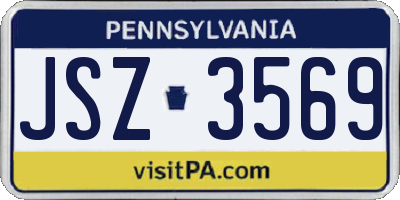 PA license plate JSZ3569