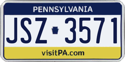 PA license plate JSZ3571