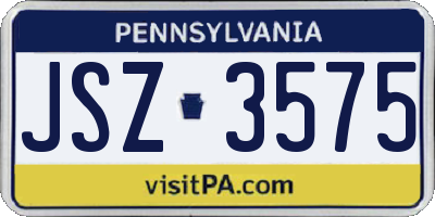 PA license plate JSZ3575