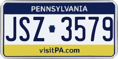 PA license plate JSZ3579