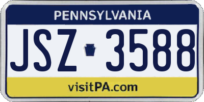 PA license plate JSZ3588