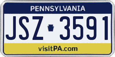 PA license plate JSZ3591