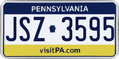 PA license plate JSZ3595