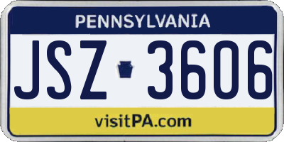 PA license plate JSZ3606