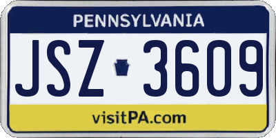 PA license plate JSZ3609