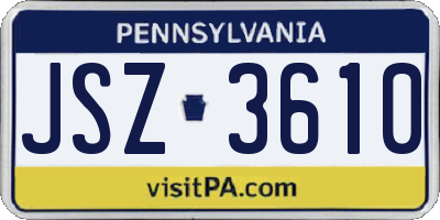 PA license plate JSZ3610