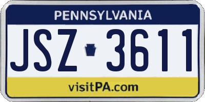 PA license plate JSZ3611