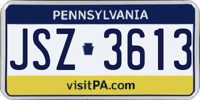 PA license plate JSZ3613