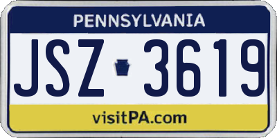 PA license plate JSZ3619