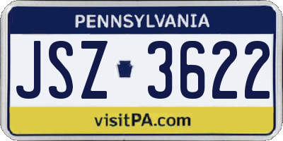 PA license plate JSZ3622