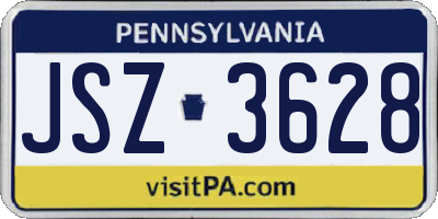 PA license plate JSZ3628