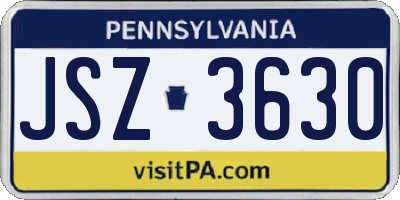 PA license plate JSZ3630