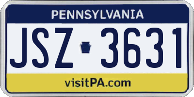 PA license plate JSZ3631