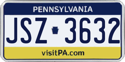 PA license plate JSZ3632