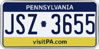 PA license plate JSZ3655