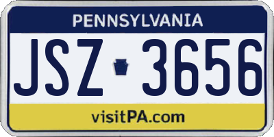 PA license plate JSZ3656