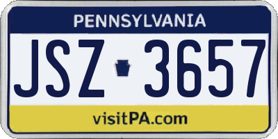 PA license plate JSZ3657