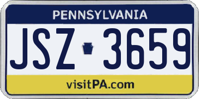 PA license plate JSZ3659