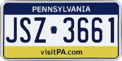 PA license plate JSZ3661