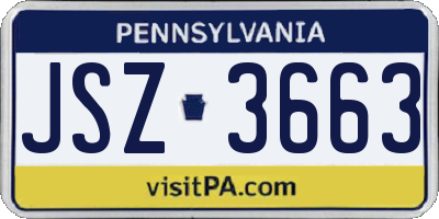 PA license plate JSZ3663