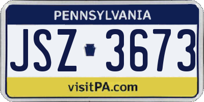 PA license plate JSZ3673