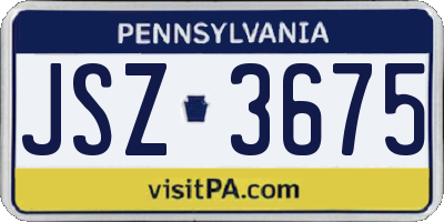 PA license plate JSZ3675