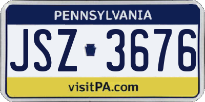 PA license plate JSZ3676