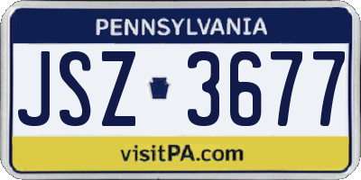 PA license plate JSZ3677