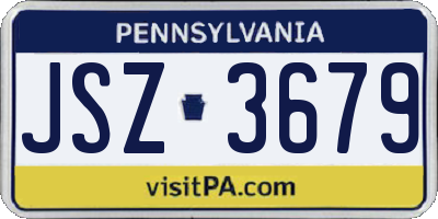 PA license plate JSZ3679