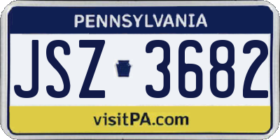 PA license plate JSZ3682