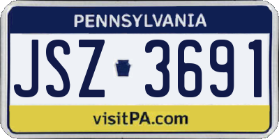 PA license plate JSZ3691