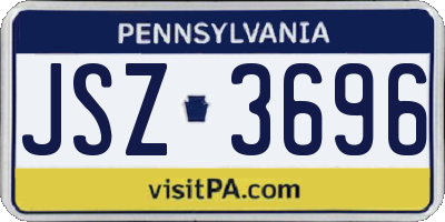 PA license plate JSZ3696