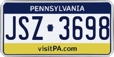 PA license plate JSZ3698