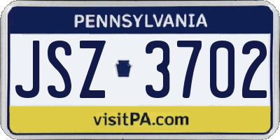 PA license plate JSZ3702