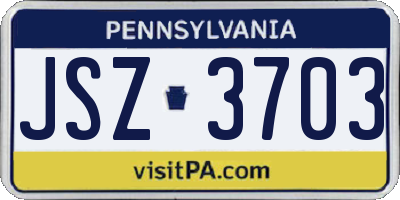PA license plate JSZ3703