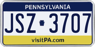 PA license plate JSZ3707
