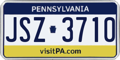 PA license plate JSZ3710