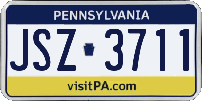 PA license plate JSZ3711