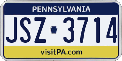 PA license plate JSZ3714