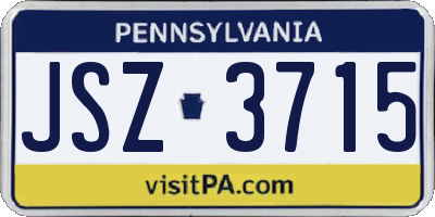 PA license plate JSZ3715