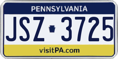 PA license plate JSZ3725