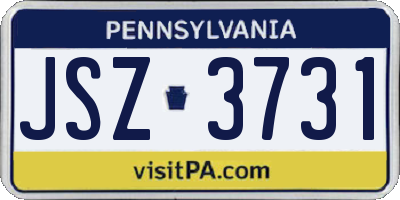 PA license plate JSZ3731