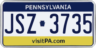 PA license plate JSZ3735