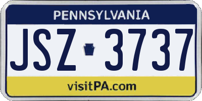 PA license plate JSZ3737