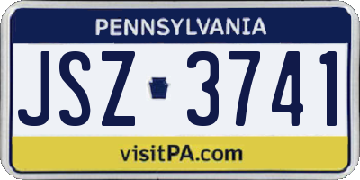 PA license plate JSZ3741