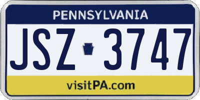 PA license plate JSZ3747