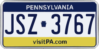 PA license plate JSZ3767
