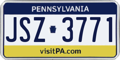 PA license plate JSZ3771