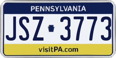 PA license plate JSZ3773